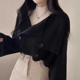 ダブルボタンフレンチルックカーディガン