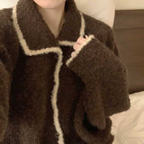 ウールタッチラインカラーカーディガン