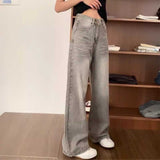 グレーウォッシュストレートデニム