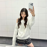 ワンショルダーローゲージニット