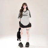 VネックトラックユニTシャツ