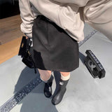 ベルトスウェードタイトスカート