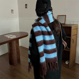 ワンポイントボーダーマフラー