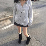 スターパターンポロカーディガン