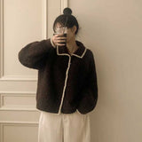 ウールタッチラインカラーカーディガン