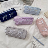ダブルリボン刺繍ペンケース