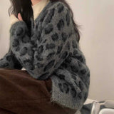 レオパードモヘアカーディガン