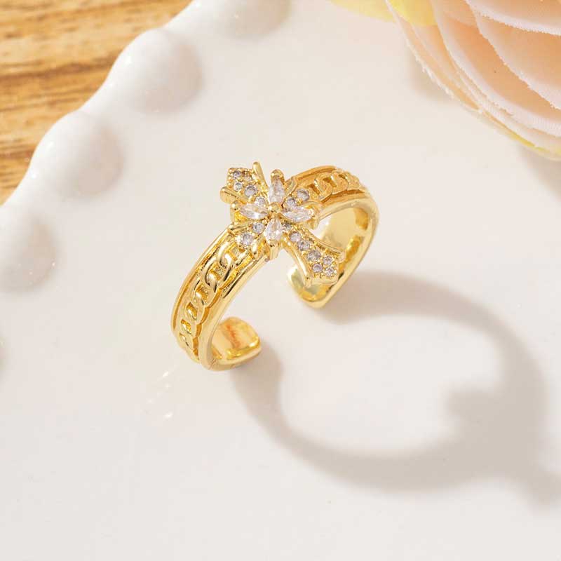 ゴシックピンククロスリング2点SET