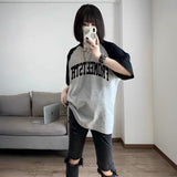 グレーロゴラグランTシャツ