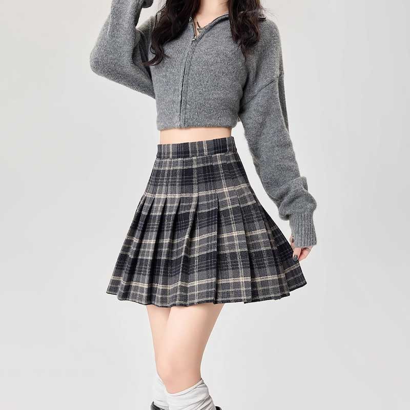 タータンチェックプリーツスカート
