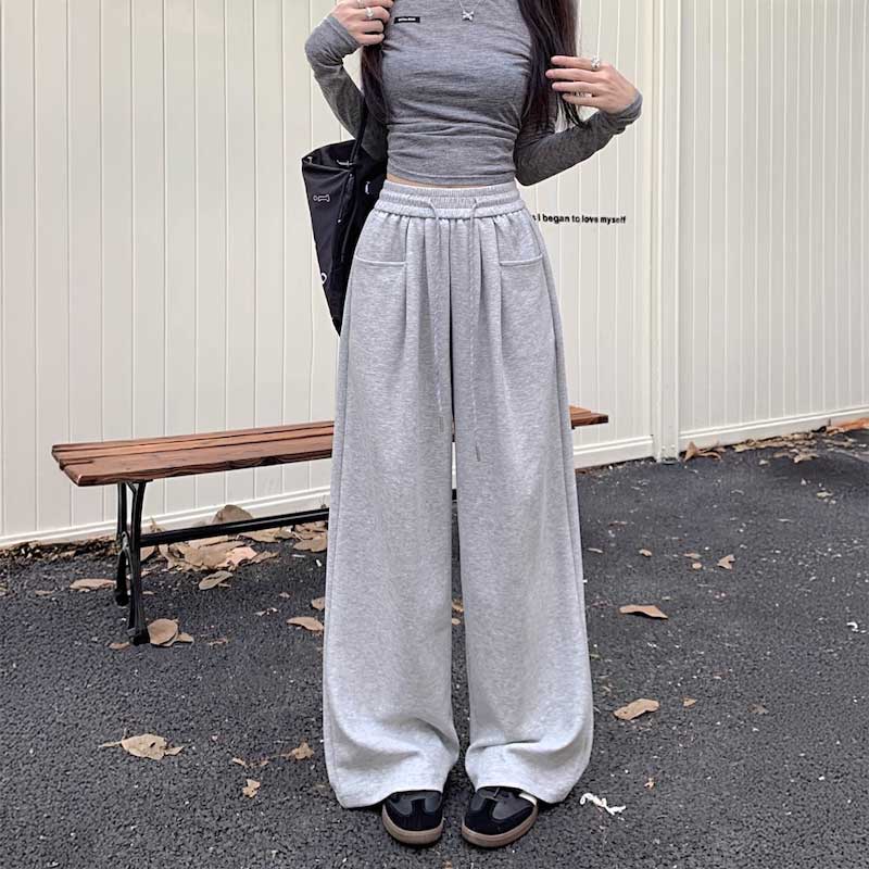 ワイドポケットアクセントドロースウェットパンツ