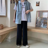 ミドルウォッシュデニムベスト