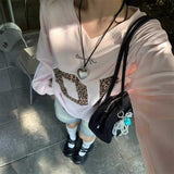 ピンクレオパードナンバーロゴロンT