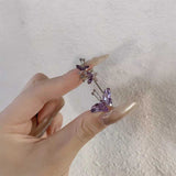 トリプルパープルバタフライイヤーカフ