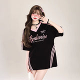 VネックトラックユニTシャツ