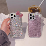 【iPhone17対応】ギャルリボンラインストーンiPhoneケース