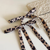 レオパードロングリボンヘアピン