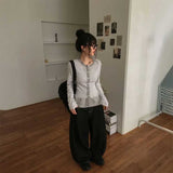 エンドフリルボーダーカーディガン