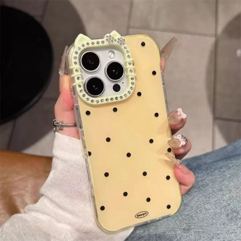 【iPhone17対応】カラードットキャットiPhoneケース