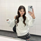 ワンショルダーローゲージニット