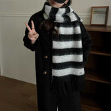 ワンポイントボーダーマフラー