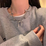 シルバーリボンチェーンネックレス