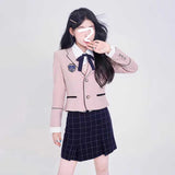 韓国風ピンクグレー制服コーデ5点SET