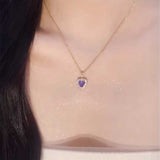 パープルハートストーンネックレス