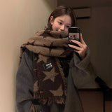 スターパターンフリンジマフラー