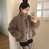 ハイネックボタンボアコート