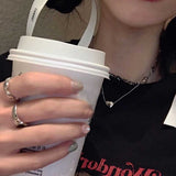 ダブルハートチェーンシルバーネックレス