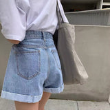 クラッシックロールアップショートデニムパンツ