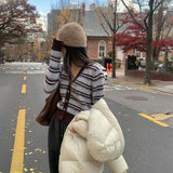 ソフトボーダーVネックカーディガン