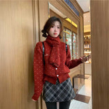 フレンチドットカーディガン&マフラーSET