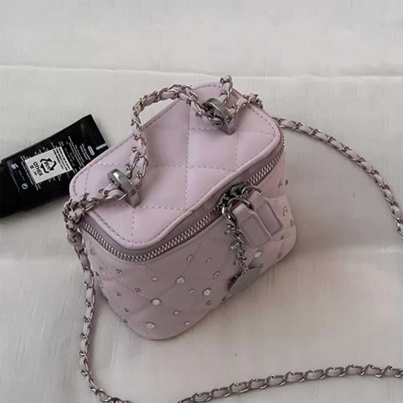 キルティングラインストーンミニバッグ