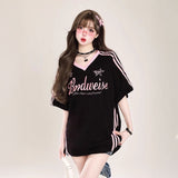 VネックトラックユニTシャツ