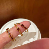 ヴィンテージレッドストーンリング3点SET