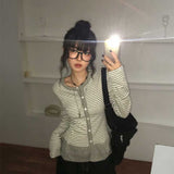 エンドフリルボーダーカーディガン