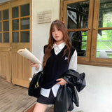 ワンポイントケーブルニットベスト