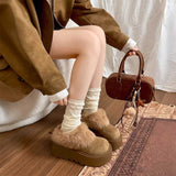 厚底ショートファームートンブーツ