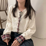 チェックアクセントカーディガン