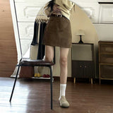 ベルトスウェードタイトスカート