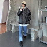 リバーシブルレオパードファーレザージャケット