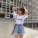 クラッシックロールアップショートデニムパンツ