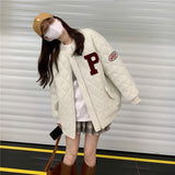 Pロゴキルティングブルゾン