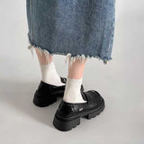 厚底リボンスタッズローファー