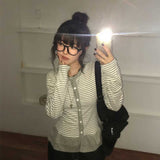 エンドフリルボーダーカーディガン