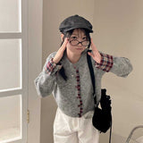 チェックアクセントカーディガン