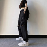 バックルスリットデザインカーゴパンツ