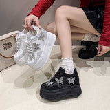 バタフライラインストーンスニーカー